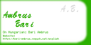 ambrus bari business card